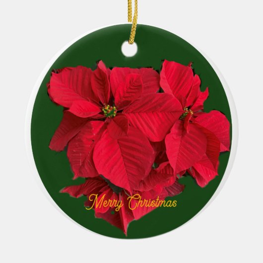 Poinsettia keramisch ornament (Voorkant)