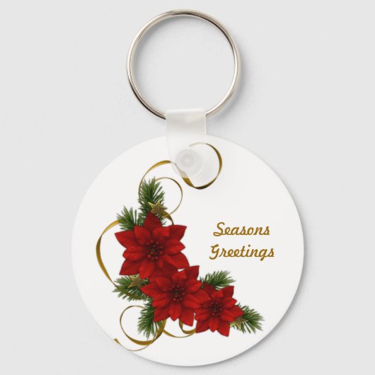 Poinsettia kerst Basic-Sleutelhanger Sleutelhanger (Voorkant)