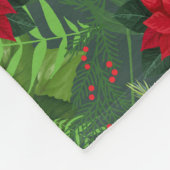 Poinsettia kerst bloem patroon Fleece Deken (Hoek)