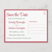 Poinsettia Kerst Bloemen Bruiloft Save The Date Briefkaart (Achterkant)