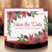 Poinsettia Kerst Bloemen Bruiloft Save The Date Briefkaart