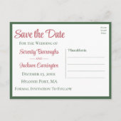 Poinsettia Kerst Bloemen Bruiloft Save The Date Briefkaart (Achterkant)