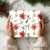 Poinsettia kerst cadeaupapier