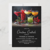 Poinsettia Kerst Cocktailparty Kaart (Voorkant)