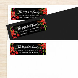 Poinsettia kerst etiket