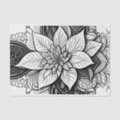 Poinsettia Kerst ingewikkelde lijn tekening Tissuepapier (Voorkant)