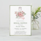 Poinsettia Kerst Kaars QR Code Bruids Bruiloft Kaart (Staand voorkant)
