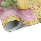 Poinsettia Kerst kaarsen inpakpapier (Rol Hoek)