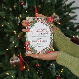 Poinsettia kerst kaart