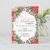 Poinsettia kerst kaart (Staand voorkant)