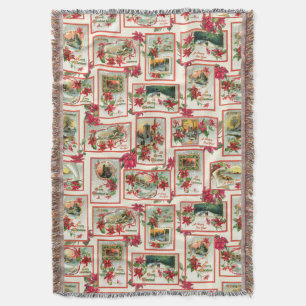 Poinsettia Kerst Kaart Collage Deken