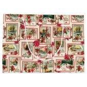  Poinsettia Kerst Kaart Collage Groot Cadeauzakje (Achterkant)