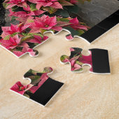 Poinsettia Kerst Kas Rood Roze Legpuzzel (Zijkant)