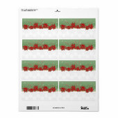 Poinsettia Kerst Keuken Labels (Full Sheet)