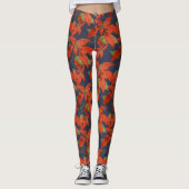 Poinsettia kerst leggings (Voorkant)