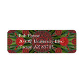 Poinsettia Kerst Mandala Array Mailing Label (Voorkant)