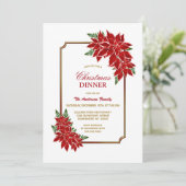 Poinsettia kerst met goudmakreel kaart (Staand voorkant)