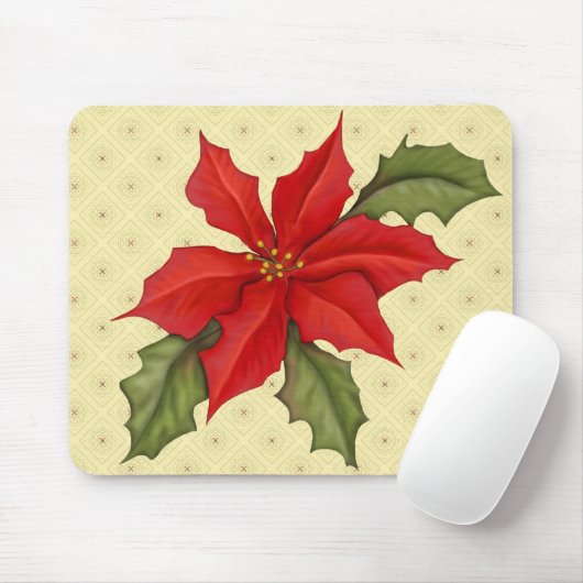 Poinsettia kerst muismat (Met muis)
