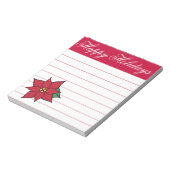Poinsettia Kerst Notitieblok (Linkerzijde)