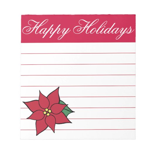 Poinsettia Kerst Notitieblok (Voorkant)