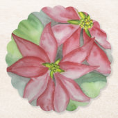 Poinsettia Kerst Onderzetters (Voorkant)