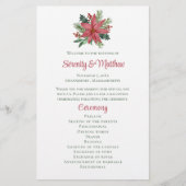 Poinsettia Kerst Rood Bloemen Bruiloft Programma (Voorkant)