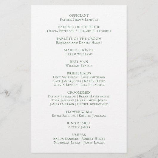 Poinsettia Kerst Rood Bloemen Bruiloft Programma (Achterkant)