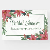 Poinsettia Kerst Rood Bloemen Vrijgezellenfeest Spandoek (Horizontaal)