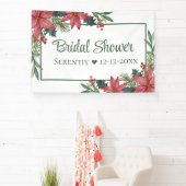 Poinsettia Kerst Rood Bloemen Vrijgezellenfeest Spandoek (Insitu)