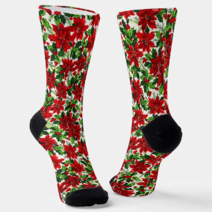 Poinsettia kerst sokken