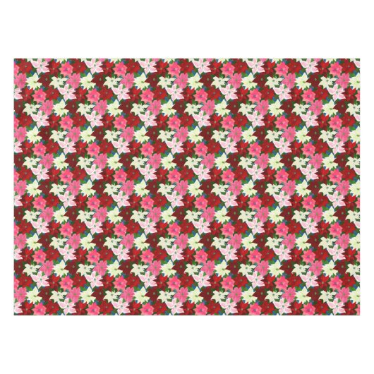 Poinsettia kerst tafelkleed (Voorkant (Horizontaal))