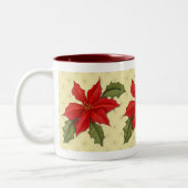 Poinsettia kerst tweekleurige koffiemok (Links)