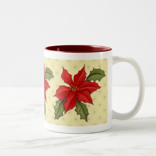 Poinsettia kerst tweekleurige koffiemok (Rechts)