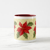 Poinsettia kerst tweekleurige koffiemok (Center)