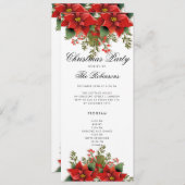 Poinsettia Kerst Uitnodigen Programma & Menu (Voorkant / Achterkant)