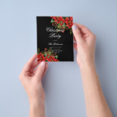 Poinsettia Kerst Vakantie Uitnodigen Programma & M Flyer (Hand)