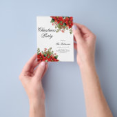Poinsettia Kerst Vakantie Uitnodigen Programma & M Flyer (Hand)