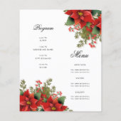 Poinsettia Kerst Vakantie Uitnodigen Programma & M Flyer (Achterkant)
