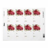 Poinsettia kerst van etiket (Full Sheet)