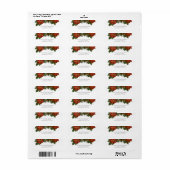 Poinsettia kerstAdresetiketten Etiket (Full Sheet)