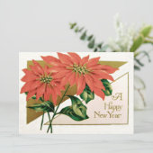 Poinsettia Kerstbloem Kaart (Staand voorkant)