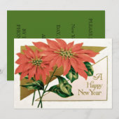 Poinsettia Kerstbloem Kaart (Voorkant / Achterkant)