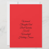 Poinsettia Kerstboom Plat Wenskaart Kaart (Achterkant)