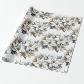 Poinsettia kerstboompapier voor het verpakken cadeaupapier (Uitgerold)