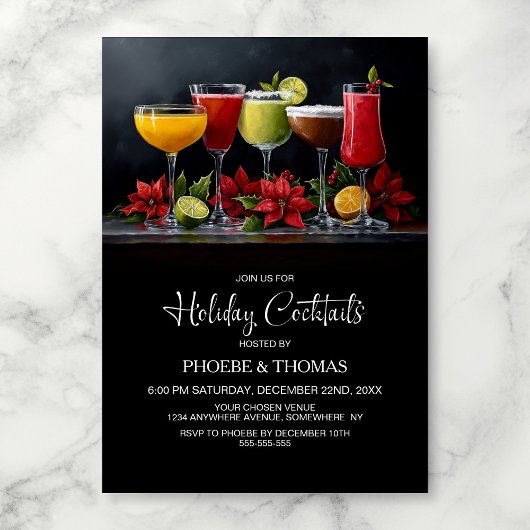 Poinsettia Kerstborrel Kaart