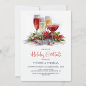Poinsettia Kerstborrel Kaart (Voorkant)