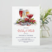 Poinsettia Kerstborrel Kaart (Staand voorkant)