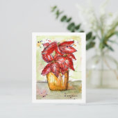 Poinsettia-kerstBriefkaart Feestdagenkaart (Staand voorkant)