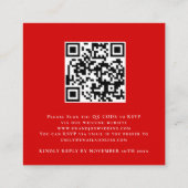 Poinsettia kerstbruiloft QR-code RSVP Informatiekaartje (Achterkant)