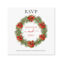 Poinsettia kerstbruiloft QR-code RSVP